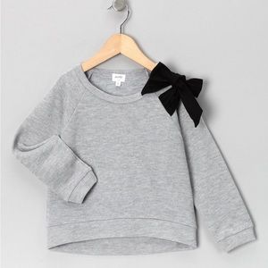 Aioty Girls’ Gray Bow Sweatshirt
